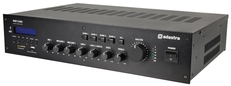 Image of Adastra RM120D 120w Mixer Amplifier100V with Bluetooth & DAB+ AVS-227312 Mixer Amplifier