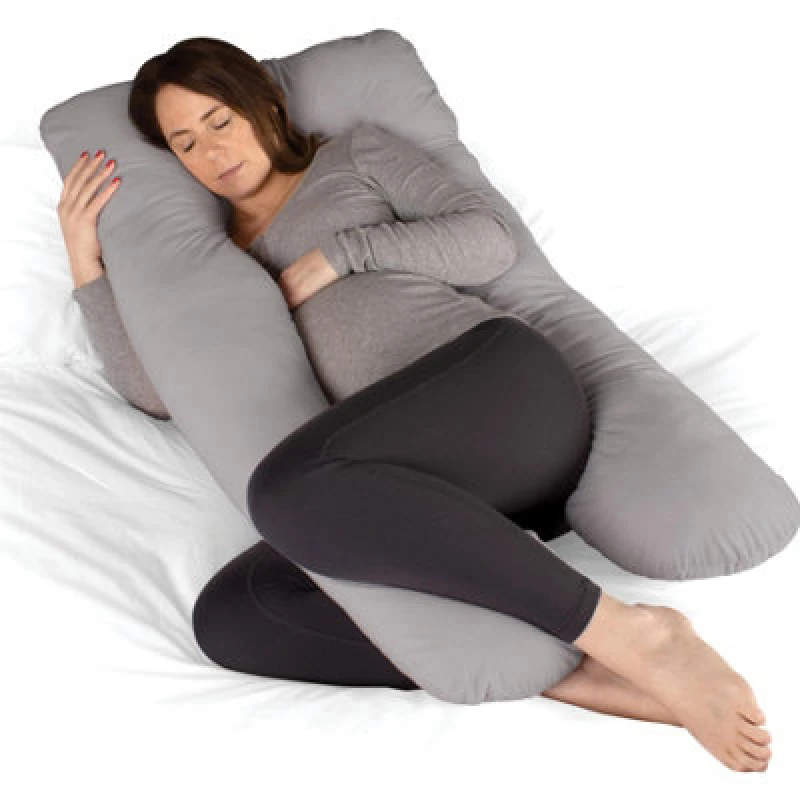 Image of DREAMCATCHER Pregnancy Pillow Micro Fleece Maternity Nursing Cushion - Grey - Dreamcatcher DPG