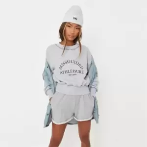 Image of Missguided Sweatshirt Quilted Missguided - Grey