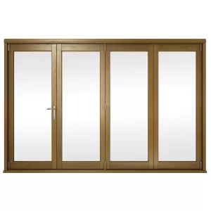 Image of Wickes Eden Oak Veneer Folding Patio Doorset 12ft Wide Reversible