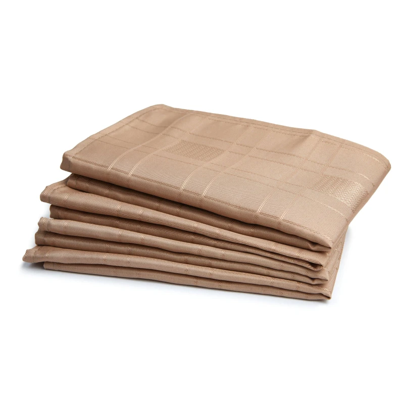 Image of Emma Barclay Jacquard Napkins Soft Polyester Chequers Coffee Brown unisex ONE SIZE