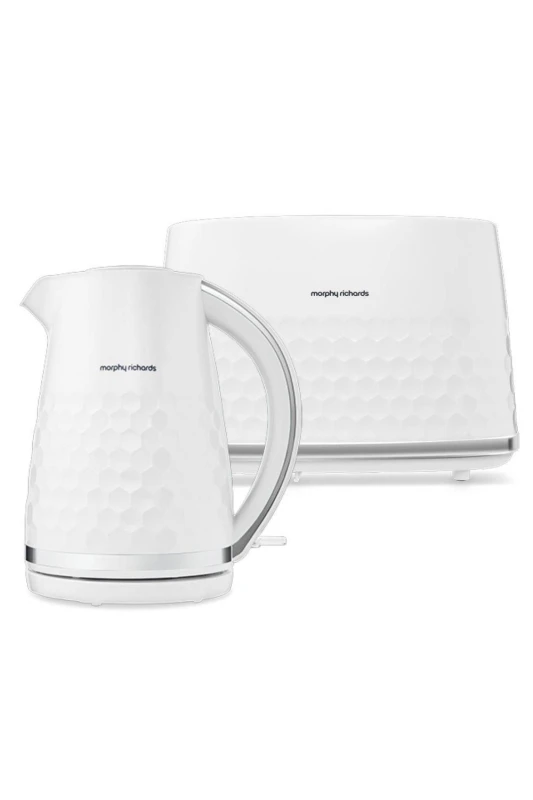 Image of Morphy Richards Hive Kettle and Toaster Set in White White One Size Unisex 5056765430151
