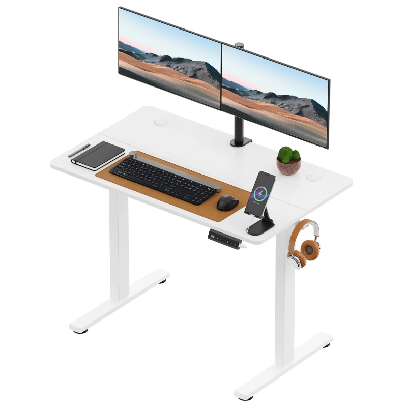 Image of VonHaus White Standing Desk 100x60cm White unisex One Size