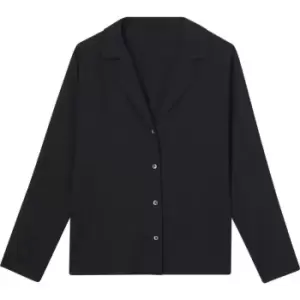 Image of Calvin Klein L/S V-Neck (Button Down) - Black