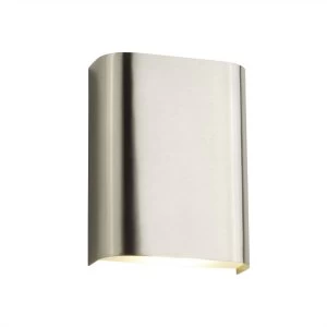 Image of Integrated LED 2 Light Wall Light Satin Silver, Frosted