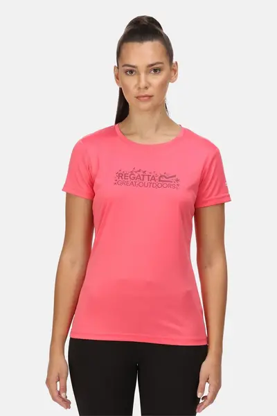 Image of Regatta Quick-Dry 'Fingal VI' Short Sleeve T-Shirt Coral