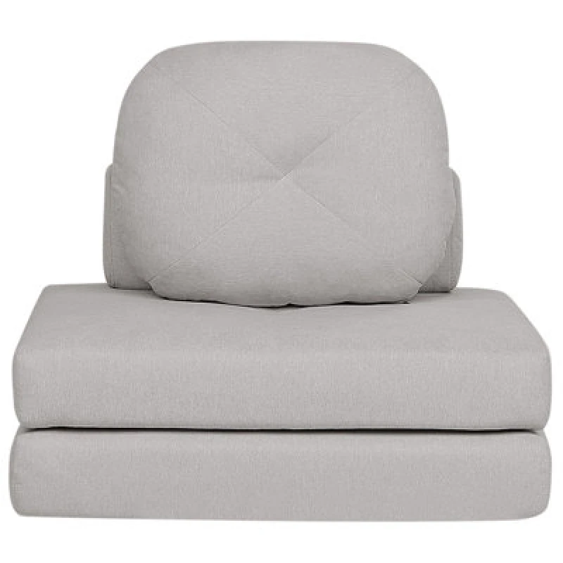 Image of Beliani Single Sofa Bed Olden Fabric Light Grey