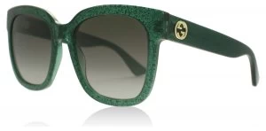 Image of Gucci 0034S Sunglasses Green 007 54mm