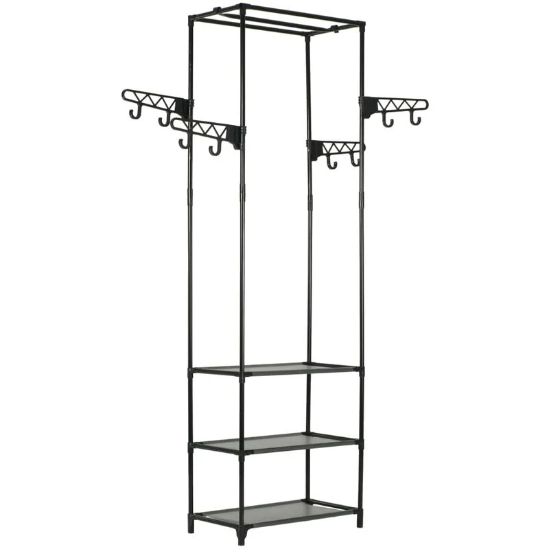 Image of VIDAXL Clothes Rack Steel and Non-woven Fabric 55x28.5x175cm Black Vidaxl 245742