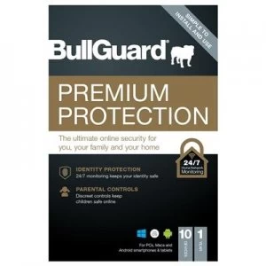 Image of Bullguard Premium Protection 2021 1 Year/10 Device 10 Pack Multi Device Retail Licence English