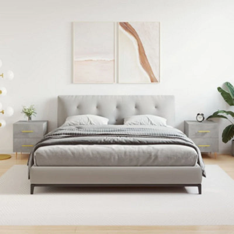 Image of VIDAXL Bedside Cabinets 2 pcs Concrete Grey 40x35x47.5cm Engineered Wood Vidaxl 8720845908645