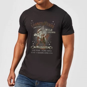 Image of Looney Tunes Wile E Coyote Guitar Arena Tour Mens T-Shirt - Black - 4XL - Black