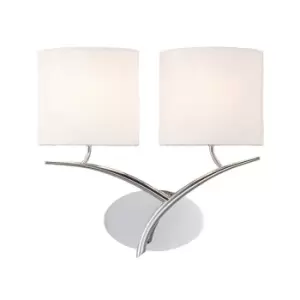 Image of Eve Wall Lamp 2 Light E27, Polished Chrome With White Oval Shades