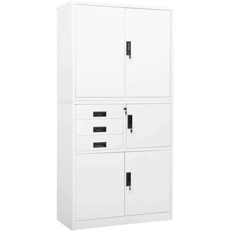 Image of VIDAXL Office Cabinet White 90x40x180cm Steel Vidaxl 8720286566220