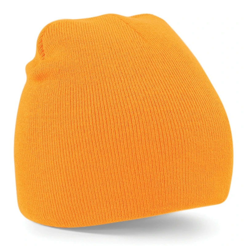 Image of Beechfield Beechfield Men Plain Basic Knitted Winter Beanie Hat in Orange Orange One Size Male 5057080745821