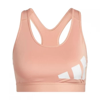 Image of adidas Believe This Medium-Support Workout Logo Bra Women - Ambient Blush / White