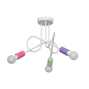 Image of Oxford Multi Arm Semi Flush Ceiling Light White, Pink, Violet, Minth 50cm