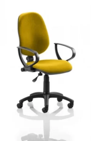 Image of Eclipse I Lever Task Operator Chair Bespoke With Loop Arms In Yellow