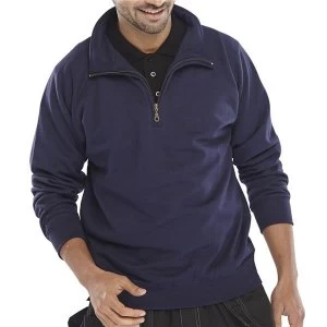 Image of Click Workwear Sweatshirt Quarter Zip 280gsm 2XL Navy Blue Ref