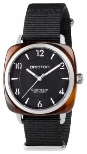 Image of Briston Unisex Clubmaster Chic Black Acetate Steel With Nato Watch