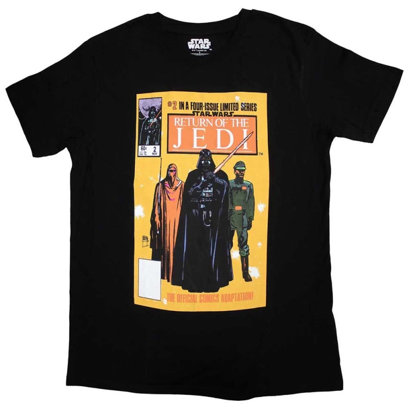 Image of Star Wars Return Of The Jedi Comic Cover T Shirt Black unisex