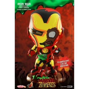 Image of Hot Toys Cosbaby Marvel Comics [Size S] - Marvel Zombies: Iron Man (Fluorescent Colour Version)