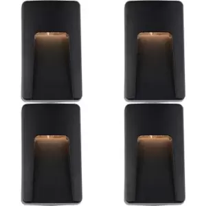 Image of 4 PACK Vertical Outdoor Pathway Guide Light - Indirect CCT LED - Black ABS