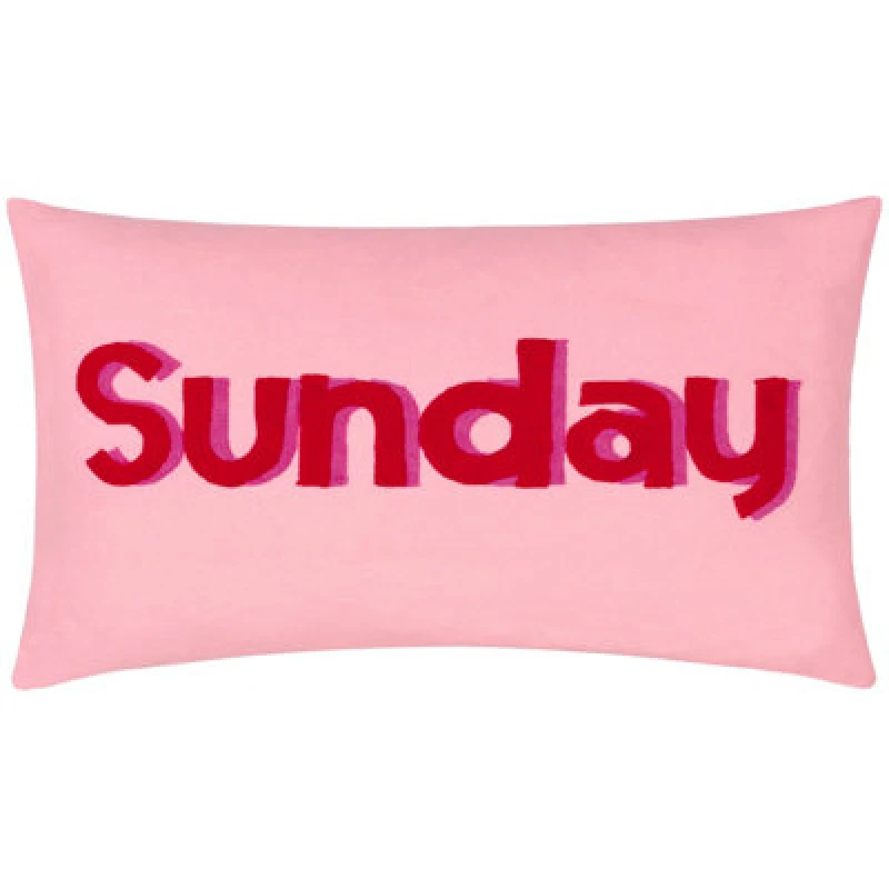 Image of Furn. Sunday Cotton Rectangle Cushion Pink
