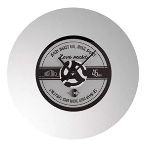 Image of Musicology Record Mirrored Glass Wall Clock - 38cm