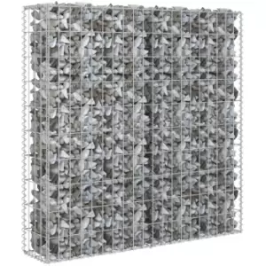 Image of Vidaxl - Gabion Wall with Covers Galvanised Steel 80x20x100cm Silver