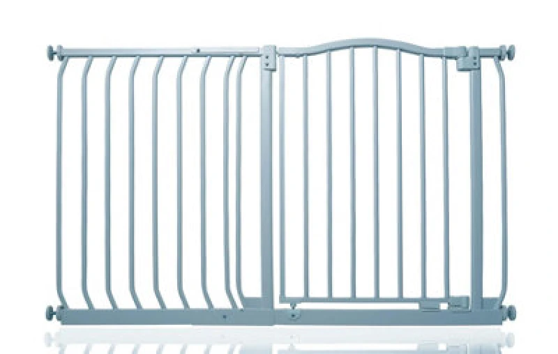 Image of Safetots Curved Top Safety Gate, 116Cm - 125Cm, Matt Grey, Pressure Fit Stair Gate