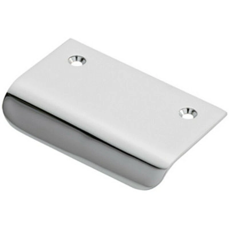 Image of Loops Semi Concealed Cabinet Finger Pull Handle 52mm Fixing Centres Polished Chrome Multi unisex