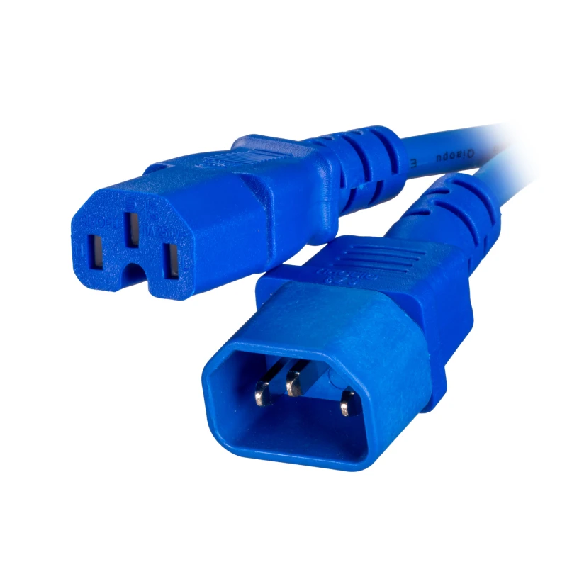 Image of Cablenet CNL 2M C14-C15 Bl Rbr 0.75MM Blue IEC C14 IEC C15
