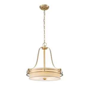 Image of Quoizel Gotham Cylindrical Pendant Ceiling Light Brushed Brass