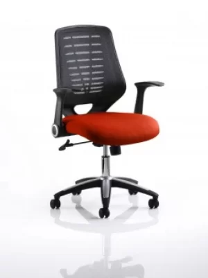Image of Relay Task Operator Chair Bespoke Colour Black Back Orange