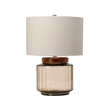 Image of Luga Table Lamp - Natural, Aged Brass, Glass