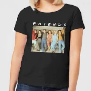 Image of Friends Retro Character Shot Womens T-Shirt - Black