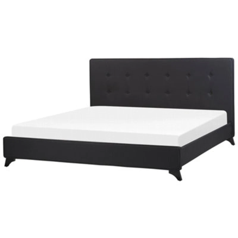 Image of Beliani Bed Fabric Ambassador 180 X 200 Cm (Eu Super King) Black