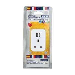 Image of Status European USB Travel Adaptor Pack of 3 S2USBPTEURO1PK3