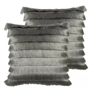 Image of Furn. Flicker Twin Pack Polyester Filled Cushions Silver