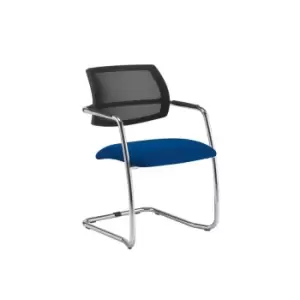 Image of Dams MTO Tuba Chrome Cantilever Frame Conference Chair with Half Mesh Back - Oce