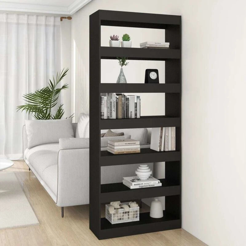 Image of VIDAXL Vidaxl - Book Cabinet/Room Divider Black 80x30x198cm Engineered Wood 8720286843628
