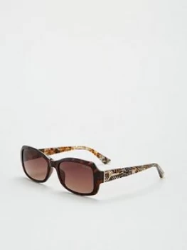 Image of Guess Gu7683 Rectangle Sunglasses - Havana