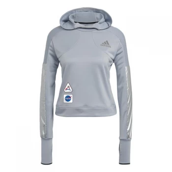 Image of adidas Space Race Hoodie Womens - Halo Silver