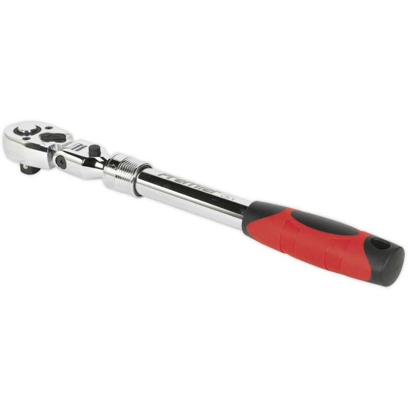 Image of Loops Extendable Flip Reverse Ratchet Wrench - 1/2 Inch Sq Drive - Locking Flexi-Head Multi