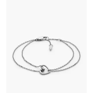 Image of Fossil Womens Stainless Steel Chain Bracelet - Silver