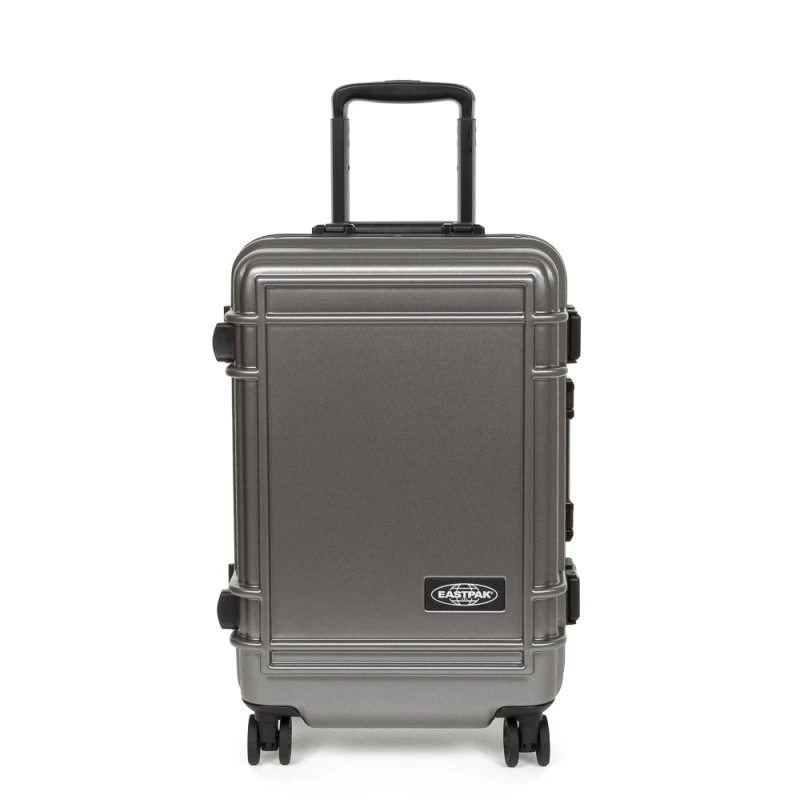 Image of Eastpak Cabin Trolley Spinner Suitcase - Resist'r Cabin Trolley Spinner Suitcase - Resist'r - 55(h) x35(w) x 23(d) cm - Brushed Metal - Ek0a5bje4s1 Br