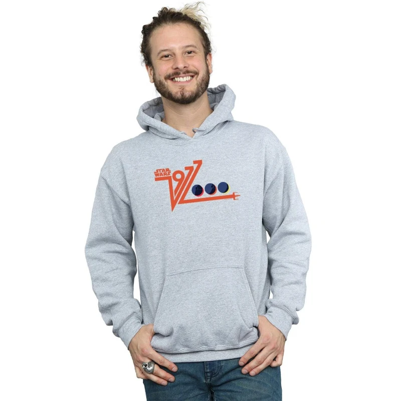 Image of Star Wars Star Wars Men Retro 1977 Death Star Hoodie in Grey Size: Small Grey S Male 5057981321377
