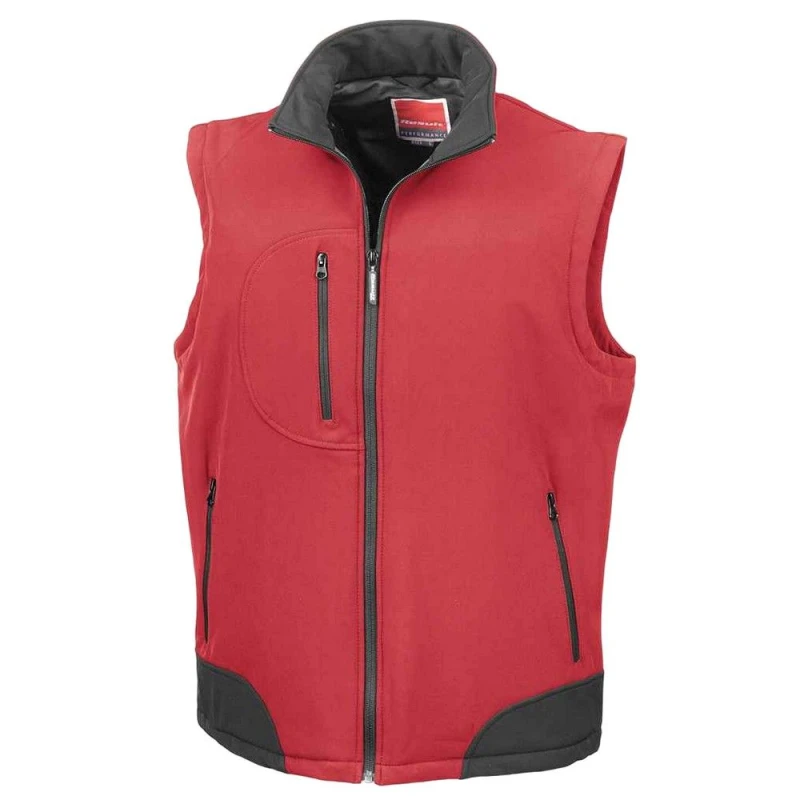 Image of Result Result Men Soft Shell Bodywarmer in Red Size: Small Red S Male 5063470807079