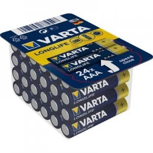 Image of Varta Longlife LR03 AAA battery Alkali-manganese 1200 mAh 1.5 V 24 pcs